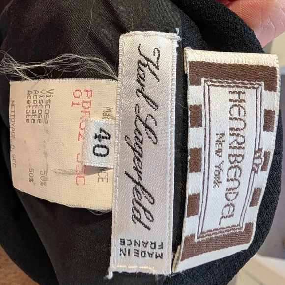 Vintage Karl Lagerfeld Sleeveless Black  Dress Made In France For Henri Bendel - Picture 3 of 3